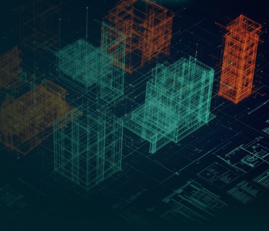 Chantier BTP modélisé en 3D